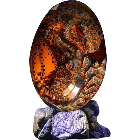 Ornements d'œufs de dragon de lave, œuf de dragon en résine transparente cristalline, sculpture artisanale de dragon de feu de poche, souvenir pour décoration de bureau, cadeau unique et exquis (viole (1/5)