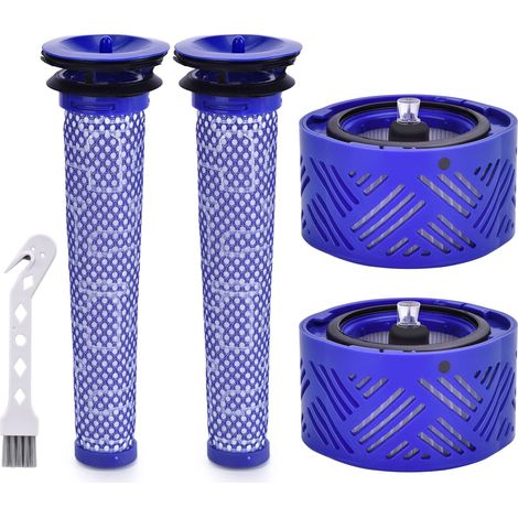 4 Pièces Filtres Pour Aspirateur Dyson V6 de Qualité Supérieure avec 2 Pré-filtres et 2 Post-filtres Compatibles avec les Aspirateurs Pack Filtres Pour Aspirateur Dyson V6 Absolute. 965661 et 966741