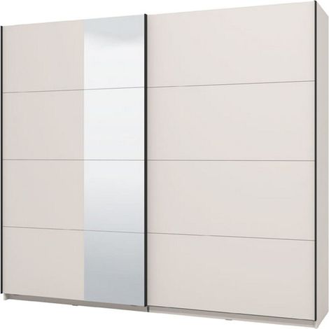 Guardaroba Grande Resiutta, Armadio Camera da Letto Appendiabiti, 2 Ripiani, Apertura Scorrevole, 245x217.5h cm Bianco Crema