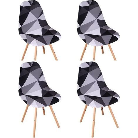 Housse de Chaise Scandinaves Lot de 4, Extensible Housse de Chaise de Salle à Manger, Universelle Couverture de Chaise sans Accoudoirs pour Décoration de Salon Maison-Couleurs différentes