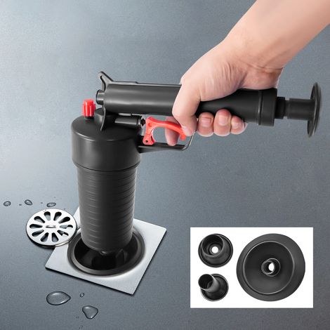 Sturalavandini ad aria compressa con 4 ventose, kit sturalavandini per WC, sturalavandini ad alta pressione, pompa ad aria, utensile per la pulizia di tubi bloccati, tubo a flusso libero nel bagno