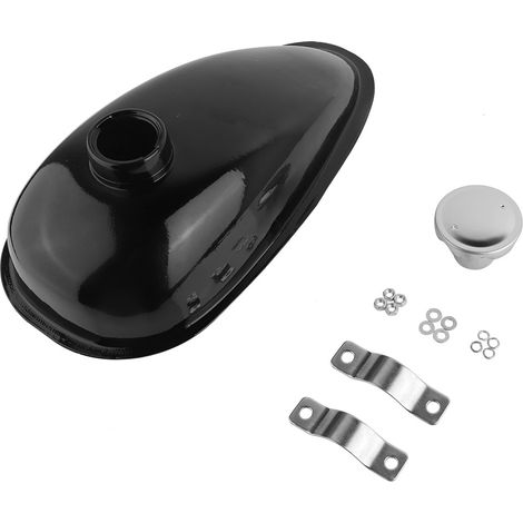Robuste Réservoir Essence Métallique 2L Noir pour Moto Bicyclette 80CC avec Bouchon - Accessoire DIY (1/5)