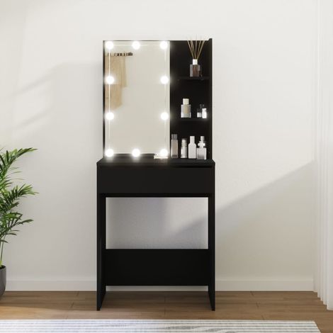 Coiffeuse,Table de Maquillage Moderne avec LED Noir 60x40x140 cm -BV14627 (1/5)