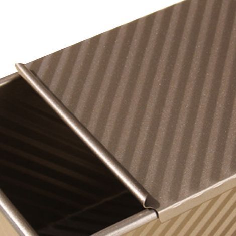 Vergoldete Toastpfanne aus Kohlenstoffstahl, antihaftbeschichtet, geriffelt, mit Deckel, für den Backofen geeignet, Größe S 10 x 10 x 9,7 cm (1/5)