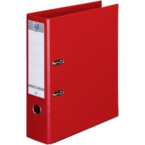 Classeur à levier Oxford plastique dos 8 cm A4 - rouge (1/3)