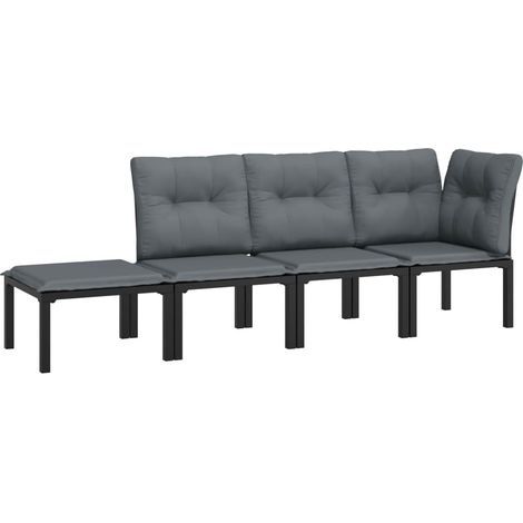 Maison Exclusive - Set de muebles de jardín 4 piezas ratán sintét