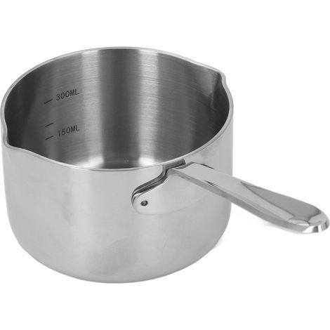 Edelstahl-Kochtopf für heiße Milch, Schokolade, gekochten Zucker, Käse und geschmolzene Butter, mit doppeltem Ausgießer (1/5)