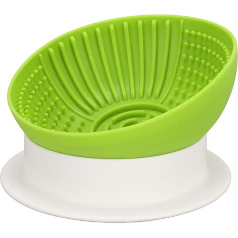 Gamelle anti-glouton en silicone souple, pliable et multifonctionnelle, avec bol d'eau intégré pour chiens et chats. (1/5)