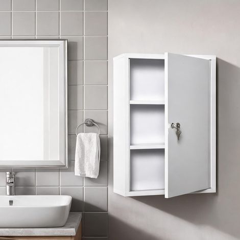 Meuble de salle de bain weiß en stahl 40 x 18 x 60 cm (1/5)