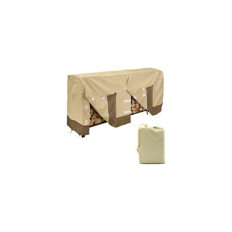 Copertura per legna da ardere, copertura per porta legna, copertura in tessuto resistente e impermeabile per porta legna da ardere (224x61x107, marrone) (1/2)