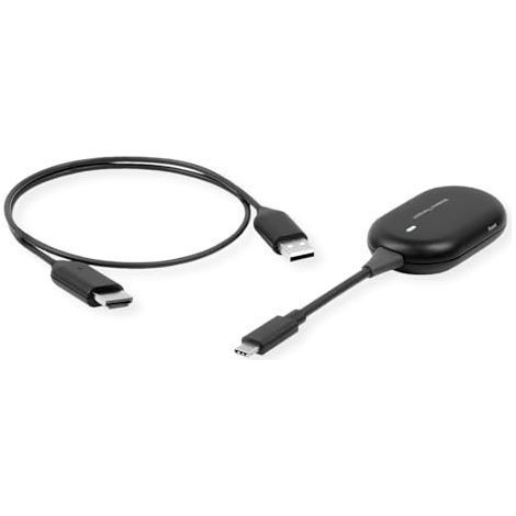 Roline drahtloses p2p-anzeige-dongle-set, tx+rx, wireless usb-c zu hdmi, 1080p, 20 m