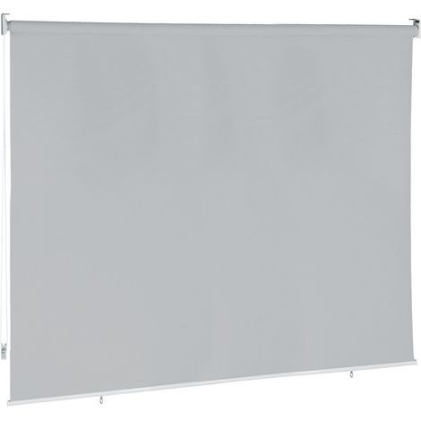 Store vertical de protection contre le soleil 140 x 100 cm fonction roulante moderne en PVC gris (1/5)