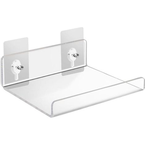 étagère murale en acrylique transparent avec 1 étagère, minimaliste, pour salle de bain (1/5)