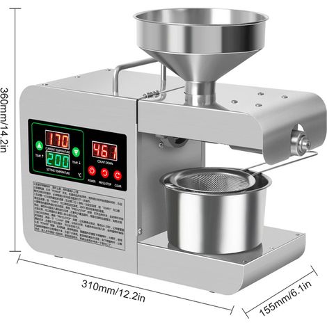 820 W 220 V grand affichage numérique couleur maison ménage cuisine intelligente en acier inoxydable presse à huile électrique Machine familiale extracteur d'huile Machine de presse à huile saine, Pri