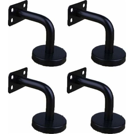 Enowelir Lot de 4 Supports Mural en Acier Inoxydable pour Main Courante et Garde-Corps d'Escalier, Plaque 60 x 60 mm (1/4)