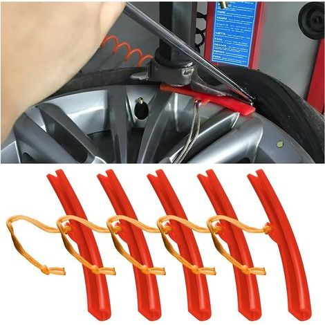 Lot de 5 protections pour démonte-pneus de voiture, outil de protection des bords de jante, protection du support de démonte-pneu, évite les éraflures lors du changement de pneu (rouge) (1/5)