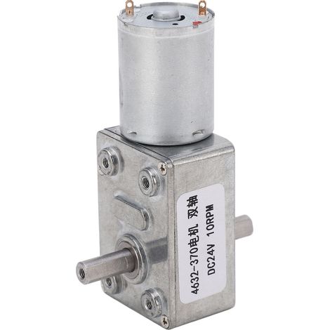 Moteur à engrenage à vis sans fin CC 4632 370, double arbre, en aluminium et laiton, mini-turbine pour ventilateur électrique, 24 V CC, 10 tr/min (1/5)