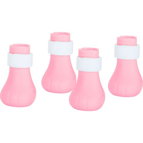 couvre-chaussures anti-griffures pour chat, réglables, en silicone, pour animaux de compagnie, protège-griffes (rose) (1/5)