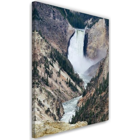 Tableau sur toile Chute d'eau montagne nature 40x60 (1/5)