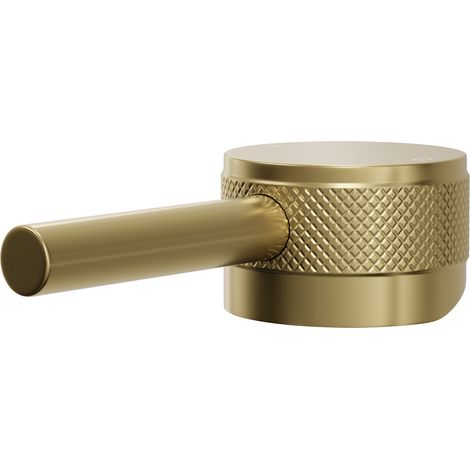 Colore Brushed Brass Industrial Style Mini Mono Basin Mixer Half Knurled Tap Head (1/5)