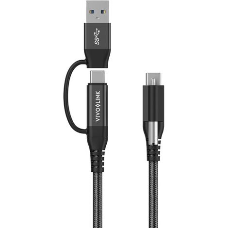 Cable Vivolink PROUSBCMM1.5ADP USB C 3.2 Gen 2 de 1,5 m, color negro (1/5)