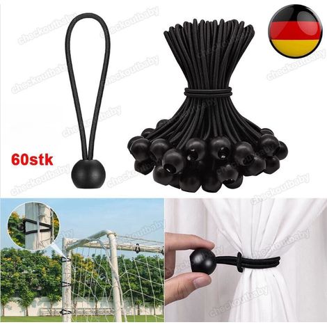 Cordons élastiques noirs pour la protection des toitures, fixations extérieures polyvalentes et multifonctionnelles (lot de) (1/5)