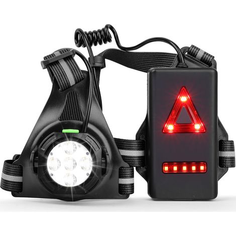 500 Lumen Laufleuchte, Stirnlampe mit 120° verstellbarem LED-Lichtkegel, 360° reflektierenden Streifen, IPX65 wasserdicht, USB-Brustlampe zum Laufen/Gehen/Radfahren, Outdoor-Sportarten