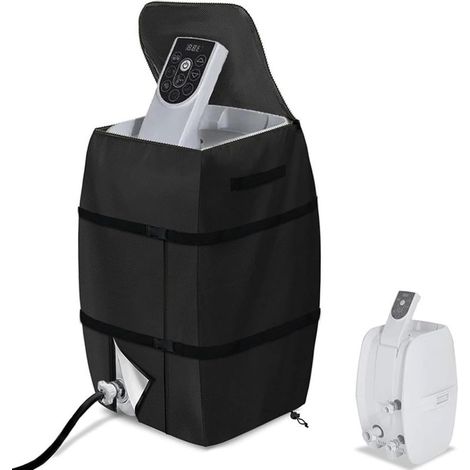 Housse de Chauffage pour Spa, 42 x 38 x 54 cm, étanche, abri pour Spa, auvent Pliable et réglable avec Cordon de Serrage et Boucle, Housse de Spa Portable avec Sangle de poignée(Noir) (1/4)