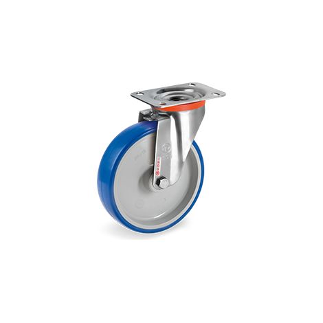 RUOTA GIREVOLE POLIUR. S.INOX 75 DAN 80X30 MM