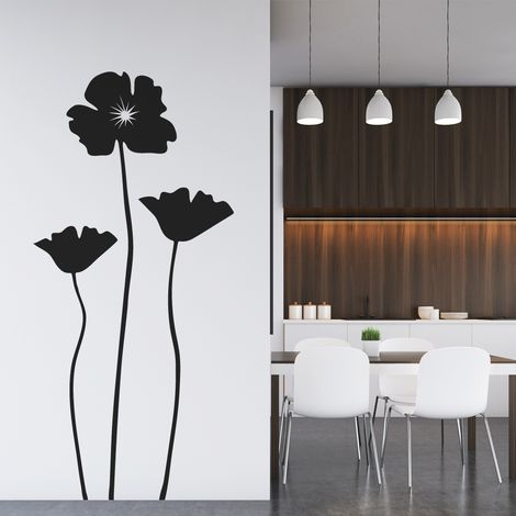 Sticker Mural - Coquelicots - 7x15 cm - Noir (1/3)