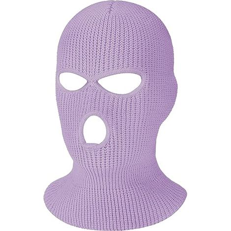 Cagoule Tricotée 3 Trous - Bonnet Couvrant Visage En Acrylique - Pour Ski Et Sports D Hiver - Taille Adulte (1/5)