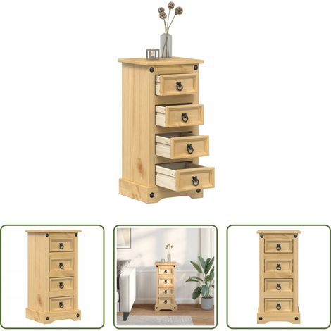 Bois de pin massif - Table de chevet Corona 35x32,5x74 cm bois de pin massif (1/5)