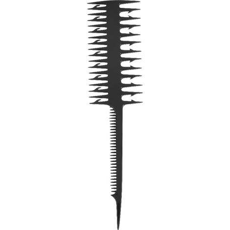 Peigne double face à dents fines et larges pour mèches, outil professionnel de coloration capillaire, peigne à bandes noires (1/5)