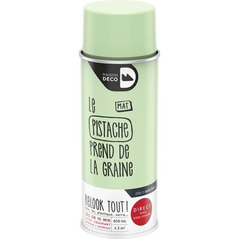 Peinture aérosol relook tout MAISON DECO pistache mat 0.400 L (1/3)