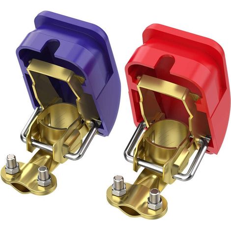 Lot de 2 Cosses Batterie Serrage Rapide, Libération Rapide 12V Cosse Batterie Bornes de Batterie Connecteurs, Coupe Batterie pour Bateau/Camion/Voiture/Van,