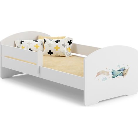 Letto per bambini LUK con ringhiera 140x70 Airplane
