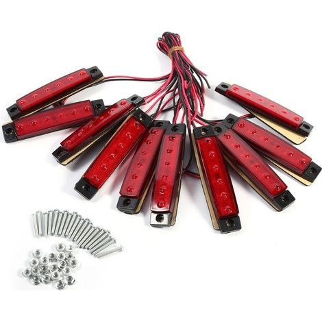 10x6 indicateur LED feu de gabarit latéral pour camion Van caravane camion lumière rouge (1/5)