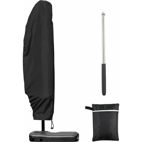 royaluxe -Housse de parasol 3m 4m avec fermeture éclair de 1,4m de long avec tige télescopique, 280x30/80/45cm.housse de protection (1/5)
