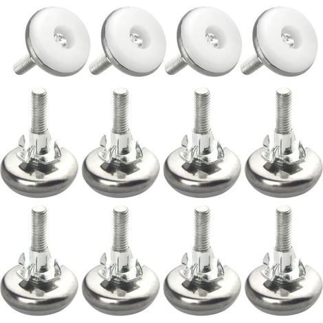 12 Pièces M6 Pied de Meuble Reglable Pieds de Nivellement pour Chaise de Table Pieds de Meubles à visser (28×38cm) (1/5)