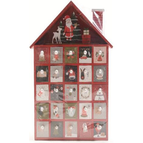 Calendario dell'avvento a forma di casa in legno h 34 cm (1/2)