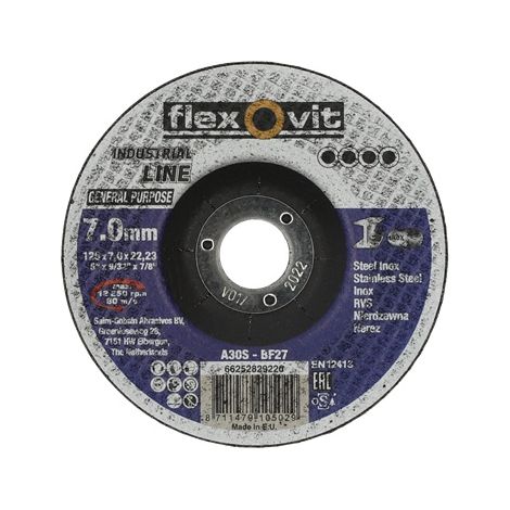 Meule à ébarber INDUSTRIAL LINE General Purpose - Ø 125 mm - Épaisseur 7 mm - FLEXOVIT