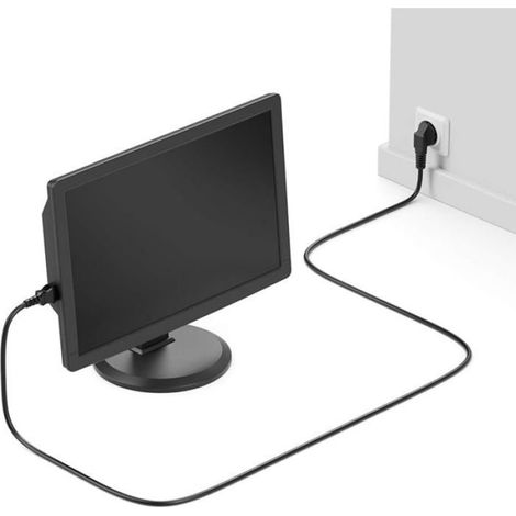 1 Câble d'alimentation, Connecteur coudé 90°, Fiche type F, CEE 7/7, Pour PC TV Imprimante (1/5)