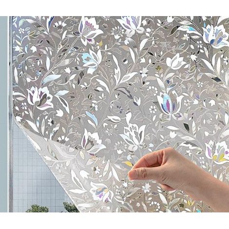 Lámina para ventanas que proporciona privacidad，Lámina de vidrio mate opaca，Control térmico estático sin adhesivo，50 cm x 2 m (1/5)