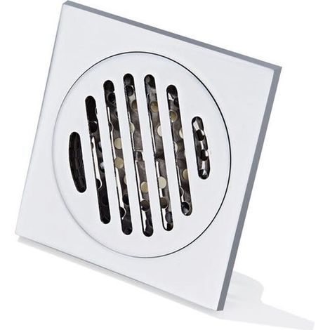 Hair-proof shower drain, thickened stainless steel drain, square odor-proof bathroom drain, 100 x 100 mm (1/4)