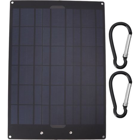 Panneau solaire portable 50 W à haut rendement de conversion, chargeur de batterie solaire pour le camping et les voyages en plein air. (1/5)