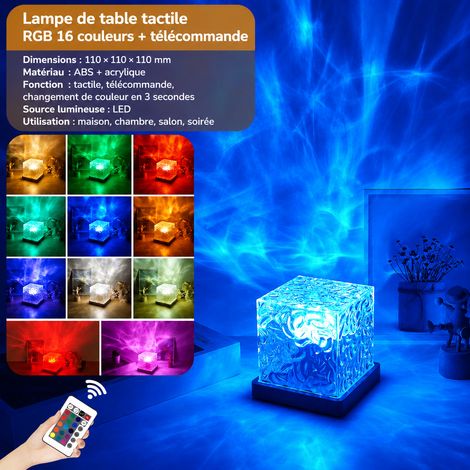 Veilleuse d'Ambiance Rotative Carrée Modèle Filaire 16 Couleurs avec Télécommande Lampe 3W 12 × 12 × 12 cm 400 g – Livraison gratuite (1/4)
