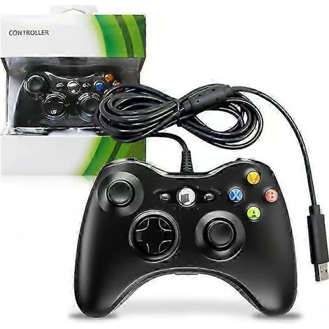 Manette de jeu Xbox - Manette filaire 360 avec prise casque (Compatible avec la console Xbox 360 et les PC - Noire)