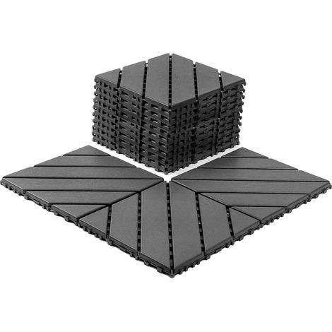 Dalles de terrasse, design emboîtable, caractéristiques étanches, Gris Foncé (1/5)
