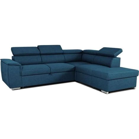 Casapy DAYTONA Ecksofa umwandelbar blau 260 cm