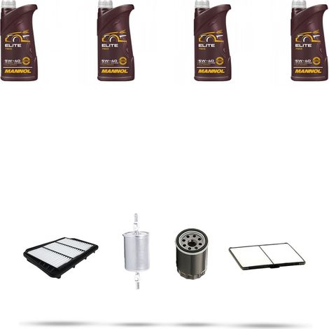 Kit tagliando 4 FILTRI e 4L OLIO compatibile con Chevrolet Nubira II 1.8 16v 90kw dal 2003 (1/5)
